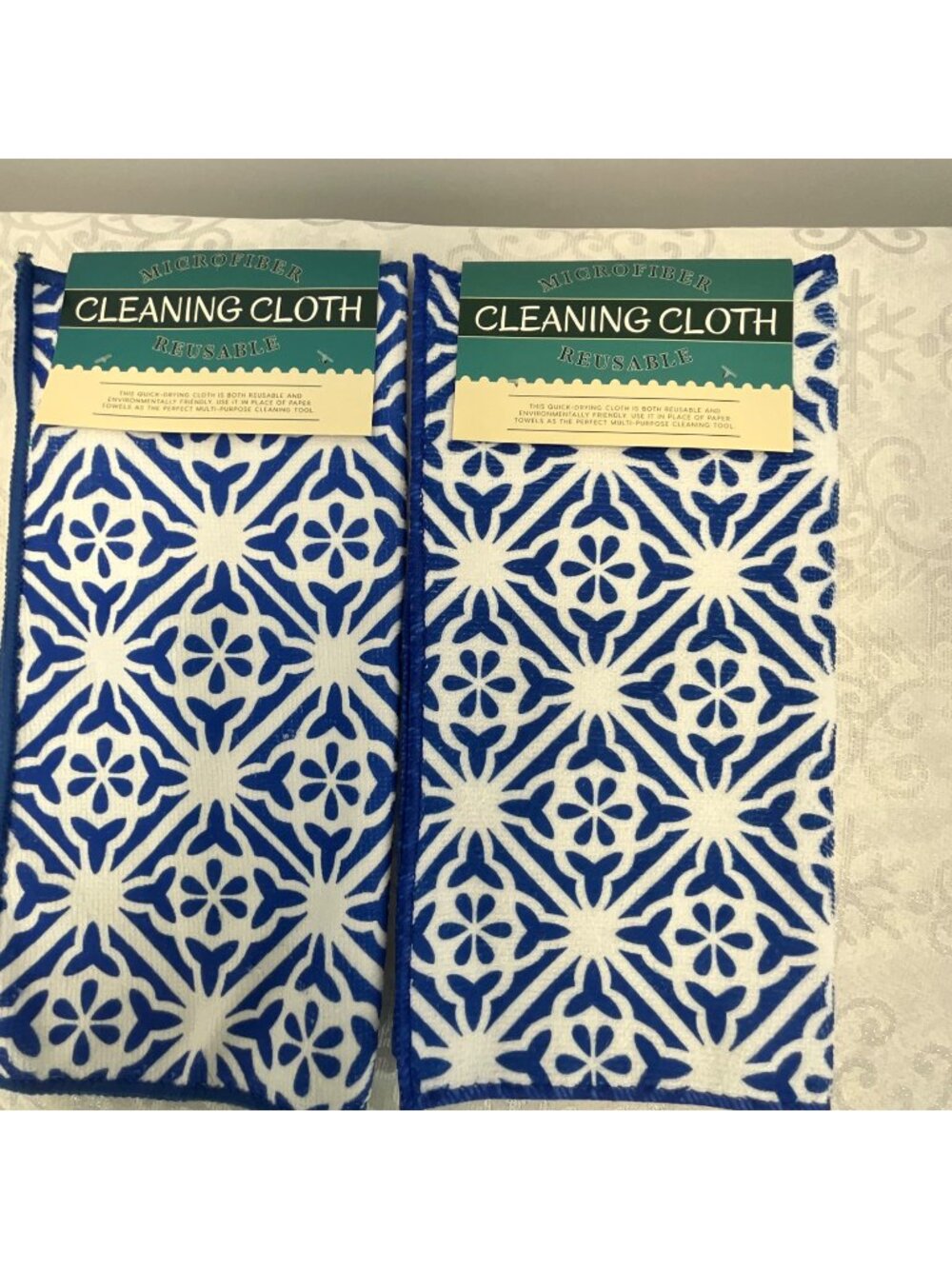 St. Joseph's Indian School et/2 Reusable Microfiber Cleaning Cloths Blue & White